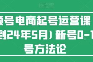 视频号电商起号运营课(更新到24年5月)新号0-1起号方法论-麦资源网