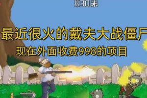 外面收费998的项目最近很火的戴夫大战僵尸，还没烂大街，现在玩定能吃肉-麦资源网