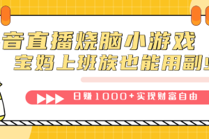 （7543期）抖音直播烧脑小游戏，不需要找话题聊天，宝妈上班族也能用副业日赚1000+-麦资源网