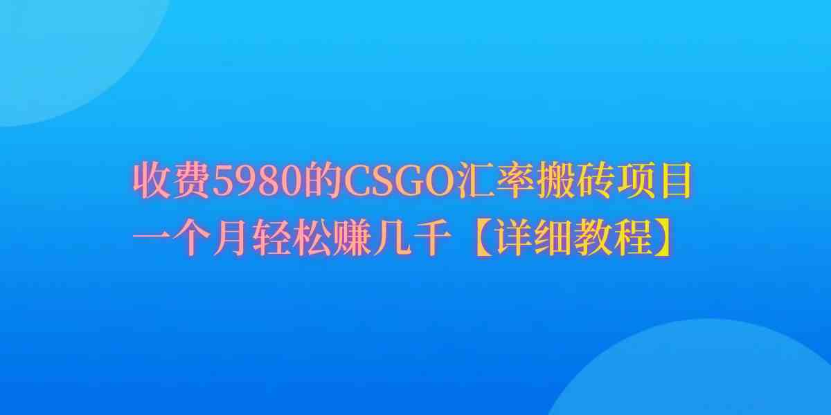 图片[1]-（9776期）CSGO装备搬砖，月综合收益率高达60%，你也可以！
