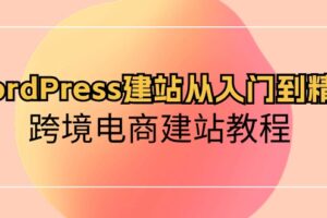 WordPress建站从入门到精通，跨境电商建站教程（60节课）-麦资源网