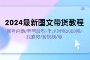 （11940期）2024最新图文带货教程：新号启动/老号转型/半小时涨3000粉/找素材/剪辑-麦资源网