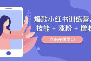爆款小红书训练营，技能+涨粉+增收，用好小红书做喜欢又擅长的事，涨粉又赚钱-麦资源网