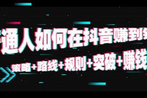 (4381期)普通人如何在抖音赚到钱:策略+路线+规则+突破+赚钱(10节课)-麦资源网