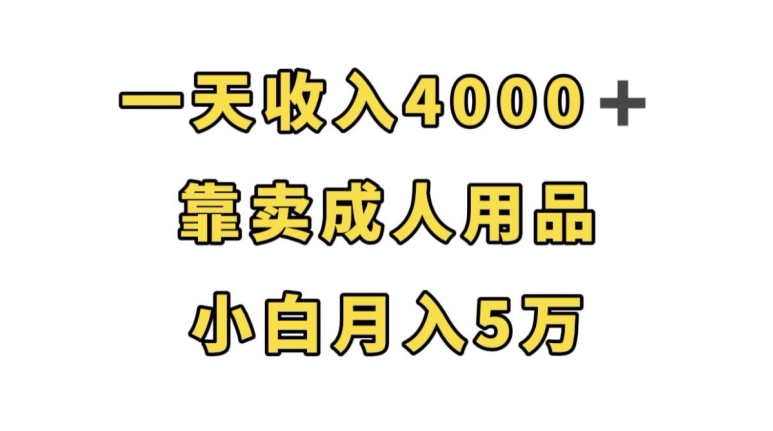 一天收入4000+，靠卖*，小白轻松月入5万【揭秘】