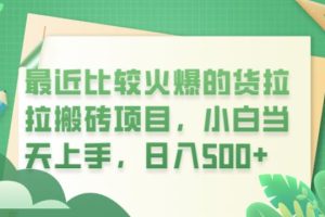 最近比较火爆的货拉拉搬砖项目，小白当天上手，日入500+【揭秘】-麦资源网