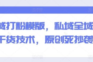 全域打粉模版，私域全域打粉干货技术，原创死抄袭生-麦资源网