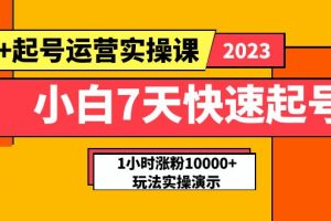 （5878期）小白7天快速起号：dou+起号运营实操课，实战1小时涨粉10000+玩法演示-麦资源网
