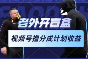 老外开盲盒视频，撸视频号分成计划收益，每天只需一小时，新手小白轻松上手【揭秘】-麦资源网