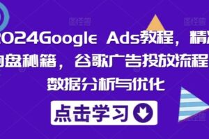 2024Google Ads教程，精准询盘秘籍，谷歌广告投放流程，数据分析与优化-麦资源网
