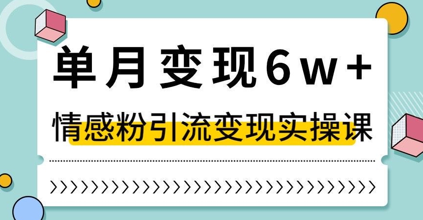 单月变现6W+，抖音情感粉引流变现实操课，小白可做，轻松上手，*赛道【揭秘】