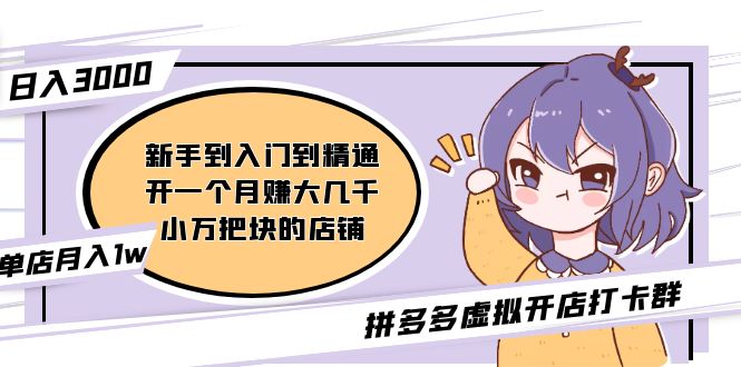 图片[1]-（5023期）拼多多虚拟开店打卡群：入门到精通（昨日群里有小伙伴日入3000+）2月26更新