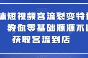 实体短视频客流裂变特训营，教你零基础源源不断获取客流到店-麦资源网