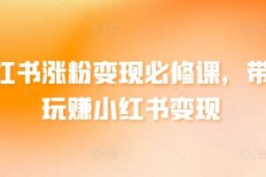 小红书涨粉变现必修课，带你玩赚小红书变现-麦资源网