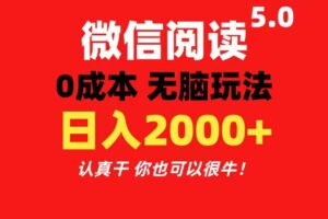 （11216期）微信阅读5.0玩法！！0成本掘金 无任何门槛 有手就行！一天可赚200+-麦资源网