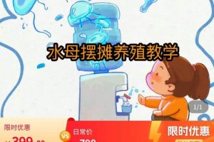 水母摆摊教学,包括摆摊技术、养殖技术、拿货渠道、抖音运营等-麦资源网