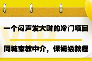 (6710期)一个闷声发大财的冷门项目,同城家教中介,操作简单,一个月变现7000+-麦资源网