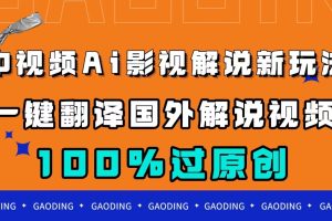 （7531期）中视频AI影视解说新玩法，一键翻译国外视频搬运，百分百过原创-麦资源网