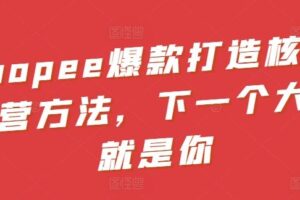 Shopee爆款打造核心运营方法，下一个大卖就是你-麦资源网