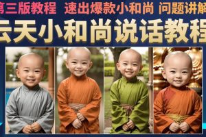 云天小和尚会说话，7天万粉（第3版教程），无需魔法，快速出爆款小和尚图片教程-麦资源网