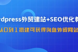 （11911期）WordPress-外贸建站+SEO优化教程：从0到1搭建可获得询盘外贸网站-57节课-麦资源网