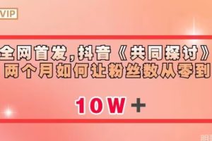 全网首发，抖音《共同探讨》两个月如何让粉丝数从零到10w【揭秘】-麦资源网