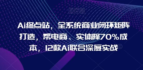 Ai终点站，全系统商业闭环矩阵打造，帮电商、实体降70%成本，12款Ai联合*实战【0906更新】