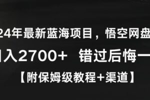 2024年最新蓝海项目，悟空网盘拉新，日入2700+错过后悔一年【附保姆级教程+渠道】【揭秘】-麦资源网