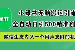 小绿书无脑搬运引流，全自动日引500精准创业粉，微信生态内又一个闷声发财的机会【揭秘】-麦资源网