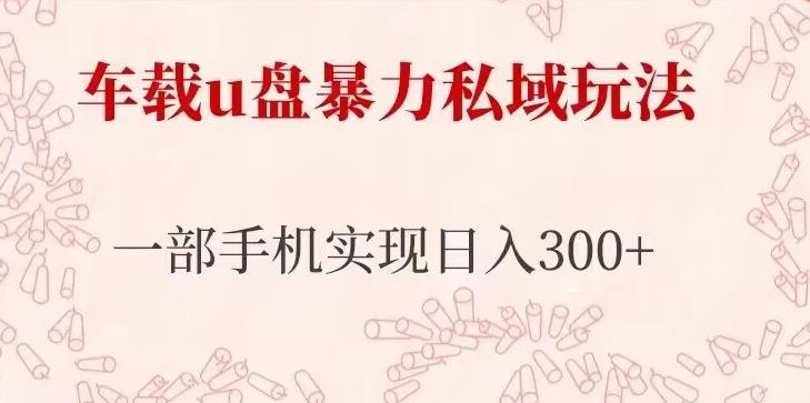 车载u盘*私域玩法，长期项目，仅需一部手机实现日入300+