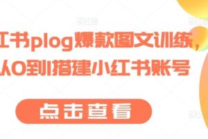 小红书plog爆款图文训练，从0到1搭建小红书账号-麦资源网