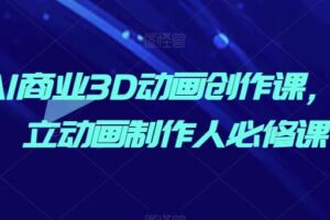 AI商业3D动画创作课,独立动画制作人必修课-麦资源网