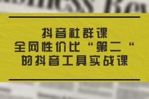 （11416期）抖音 社群课，全网性价比“第二“的抖音工具实战课-麦资源网