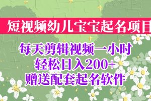 （6648期）短视频幼儿宝宝起名项目，全程投屏实操，赠送配套软件-麦资源网