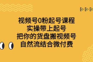 （6749期）视频号0粉起号课程 实操带上起号 把你的货盘搬视频号 自然流结合微付费-麦资源网