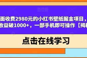 外面收费2980元的小红书壁纸掘金项目，单日收益破1000+，一部手机即可操作【揭秘】-麦资源网