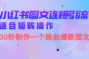 (6828期)小红书图文连爆技巧 适合矩阵操作 30秒制作一个原创图文-麦资源网
