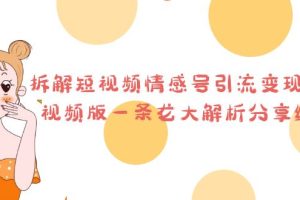 （6542期）拆解短视频情感号引流变现项目，视频版一条龙大解析分享给你-麦资源网