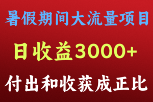 一天收益3000+，暑假期间， 这个项目才是真火-麦资源网