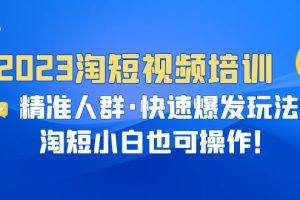 （6400期）2023淘短视频培训：精准人群·快速爆发玩法，淘短小白也可操作！-麦资源网