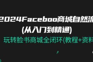 2024Faceboo 商城自然流(从入门到精通)，玩转脸书商城全闭环(教程+资料)-麦资源网
