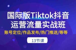 国际版Tiktok抖音运营流量实战班：账号定位/作品发布/热门推送/等等（13节）-麦资源网