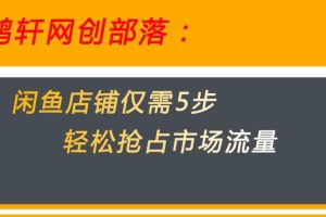 闲鱼做好这5个步骤让你店铺迅速抢占市场流量【揭秘】-麦资源网