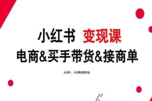 2024年最新小红书变现课，电商&买手带货&接商单，从0到1，小白高效轻创业-麦资源网