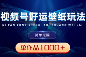 （8691期）视频号好运壁纸玩法，简单无脑 ，发一个爆一个，单作品收益1000＋-麦资源网
