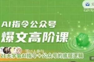 Ai指令公众号高阶课，学会ai指令+公众号的底层逻辑-麦资源网