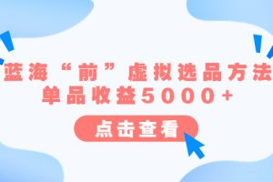 （6500期）某公众号付费文章《蓝海“前”虚拟选品方法：单品收益5000+》-麦资源网