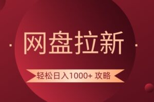 网盘拉新轻松日入1000+攻略，很多人每天日入几千，都在闷声发财！-麦资源网