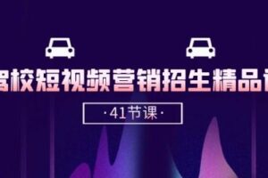 驾校-短视频营销招生精品课：抖音推广技巧，抖音短视频招生(41节课)-麦资源网