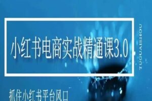 小红书电商实战精通课3.0，抓住小红书平台的风口，不错过有一个赚钱的机会-麦资源网